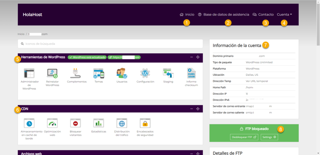 panel de control holahost parte 1